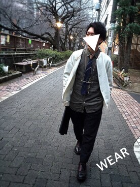 「アイテム（スーツパンツ）」を使った、恵さん（メンズ・165cm・10代）の春コーディネート