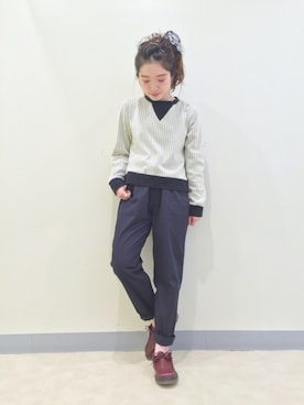 「melple（メイプル）のアイテム（スウェット）」を使った、Matanoriさん（レディース・154cm）の冬コーディネート