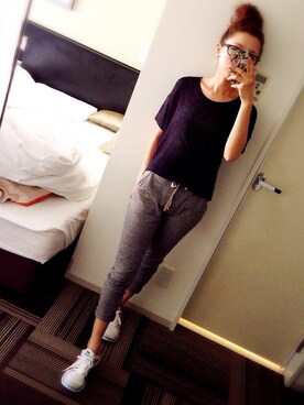 「NIKE（ナイキ）のNIKE FREE FL YKNIT（スニーカー、その他）」を使った、TSUNさん（レディース・162cm）の夏コーディネート