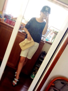 「UNIQLO（ユニクロ）のUNIQLOキャップ♡（キャップ、ブルー系）」を使った、TSUNさん（レディース・162cm）の夏コーディネート