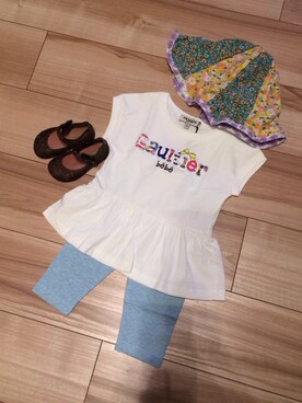 「fafa（フェフェ）のアイテム（帽子）」を使った、sayaさん（キッズ・70cm）の夏コーディネート