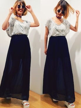 「厚底」｜ʜᴀʀᴜᴋᴀさん（レディース・163cm）の夏コーディネート