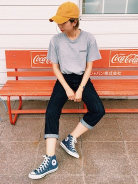「ADPOSION（アドポーション）のアイテム（アナログ腕時計）」を使った、ʜᴀʀᴜᴋᴀさん（レディース・163cm）の夏コーディネート