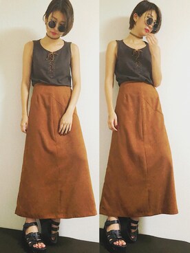 「チョーカー」｜ʜᴀʀᴜᴋᴀさん（レディース・163cm）の秋コーディネート