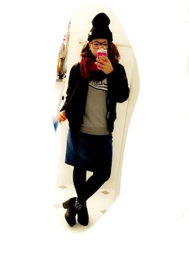 「ショッピング」｜「アイテム（ダウンジャケット/コート）」を使った、Yuu.さん（レディース・155cm）の秋コーディネート