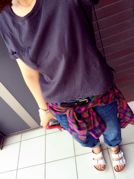 「ハットコーデ」｜Yuu.さん（レディース・155cm）の夏コーディネート