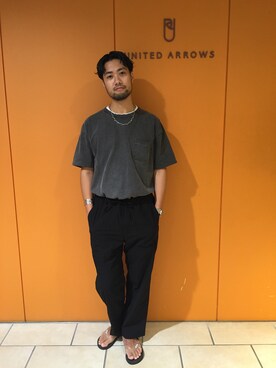 「Makers（メイカーズ）のアイテム（トップス）」を使った、Yukihiro Yamamotoさん（メンズ・181cm）の夏コーディネート