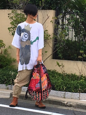 「MACARONIC（マカロニック）のアイテム」を使った、斎藤智輝さん（メンズ・168cm）の秋コーディネート