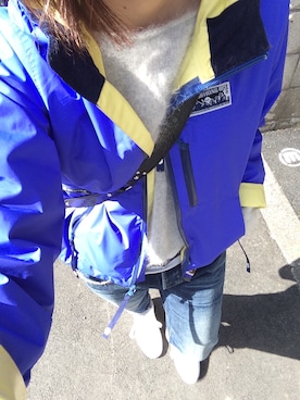 「アイテム（マウンテンパーカー、ブルー系）」を使った、__loveyui__さん（レディース・152cm）の夏コーディネート