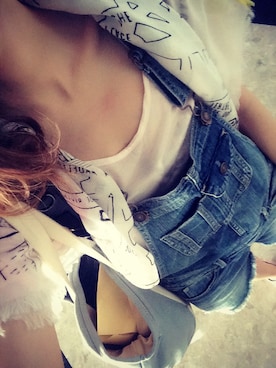 「A&F（エーアンドエフ）のアイテム（オールインワン・サロペット）」を使った、__loveyui__さん（レディース・152cm）の夏コーディネート