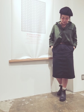 「SEVENDAYS=SUNDAY（セブンデイズサンデイ）のアイテム（ハンチング/ベレー帽）」を使った、サトウサヤカさん（レディース・164cm）の秋コーディネート