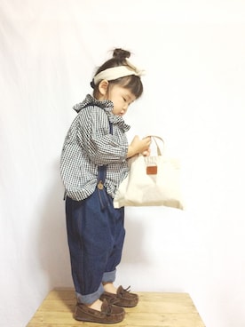 「handmade」｜「アイテム（モカシン/デッキシューズ）」を使った、sah＊ : ）さん（キッズ・90cm）の夏コーディネート