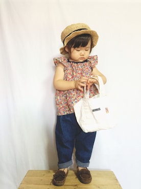 「handmade」｜「アイテム（モカシン/デッキシューズ）」を使った、sah＊ : ）さん（キッズ・90cm）の夏コーディネート