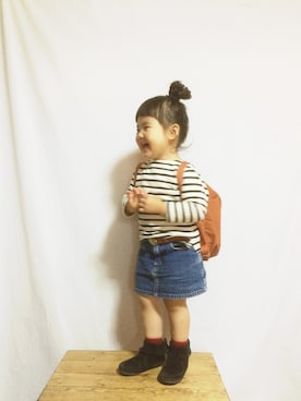 「アイテム（Tシャツ/カットソー）」を使った、sah＊ : ）さん（キッズ・90cm）の秋コーディネート