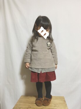 「handmade」｜「アイテム（モカシン/デッキシューズ）」を使った、sah＊ : ）さん（キッズ・90cm）の冬コーディネート