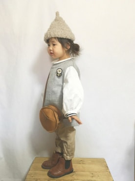 「LAGOM（LAGOM）のアイテム（ジャケット/アウター）」を使った、sah＊ : ）さん（キッズ・90cm）の冬コーディネート
