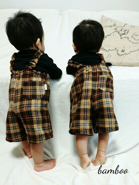 「タータンチェック」｜ayumi1220さん（キッズ・80cm）の秋コーディネート