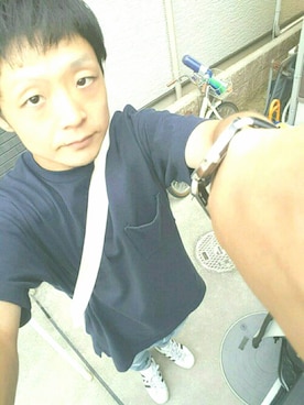 「家の前」｜清盛君さん（メンズ・164cm）の夏コーディネート