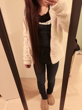 「アイテム（オールインワン・サロペット）」を使った、A.Iさん（レディース・155cm・20代）の冬コーディネート