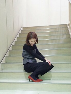 「冬」｜「アイテム（パンプス、オレンジ系）」を使った、OrientalTraffic 天王寺店さん（レディース・160cm）の冬コーディネート