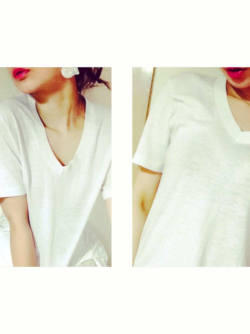 「古着、白T、Tシャツ、used」｜「usedのアイテム（Tシャツ/カットソー、ホワイト系）」を使った、AI HARADAさん（レディース・164cm）の冬コーディネートの1枚目の写真