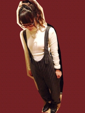 「ベイマックス」｜「アイテム（サロペット/オーバーオール）」を使った、もにさん（レディース・153cm）の冬コーディネート