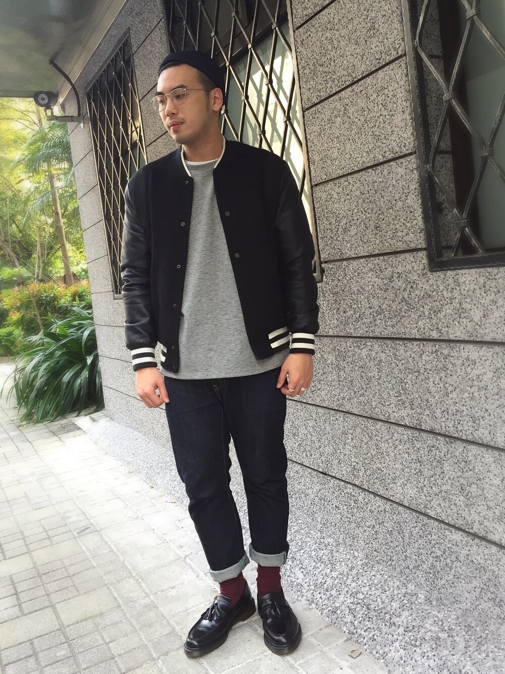 「BETON CIRE、ZARA、Dr.Martens、CAP、TAIPEI、Taiwan」｜「アイテム（キャップ、ブルー系）」を使った、Tofuさん（メンズ・175cm）の春コーディネートの1枚目の写真