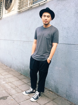 「PUBLIC SCHOOL（パブリックスクール）のアイテム（パンツ）」を使った、Tofuさん（メンズ・175cm）の夏コーディネート