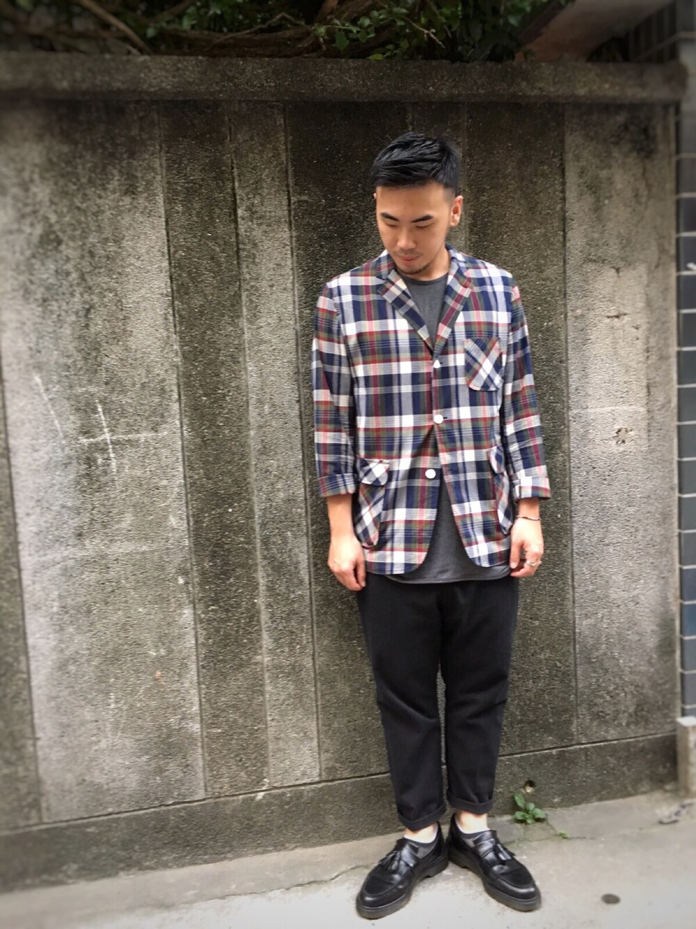 「Chainloop、Stone'As、BEAMS、Dr Martens、TAIPEI、Taiwan」｜「BEAMSのアイテム（テーラードジャケット、その他）」を使った、Tofuさん（メンズ・176cm）の秋コーディネートの1枚目の写真