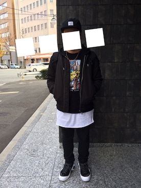 「Herschel Supply（ハーシェルサプライ）のアイテム（帽子）」を使った、燎さん（メンズ・170cm）の冬コーディネート