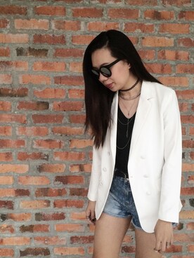 「ZALORA（-）のアイテム（ジャケット/アウター）」を使った、Joan Kongさん（レディース・173cm）の春コーディネート