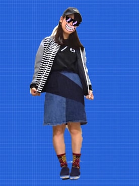 「NIRAME.CO（ニラメッコ）のアイテム（ジャケット/アウター）」を使った、もえぴぴさん（レディース・158cm）の秋コーディネート