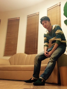 「アイテム（ドレスシューズ、グリーン系）」を使った、tatsuyaさん（メンズ・173cm）の秋コーディネート