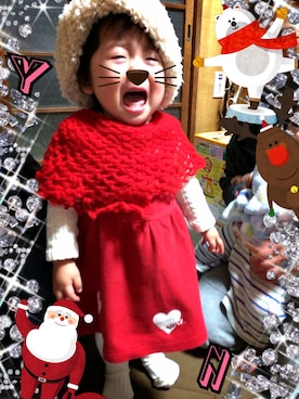 「Moujonjon（ムージョンジョン）のアイテム（その他トップス）」を使った、nogutoyoさん（キッズ・80cm）の冬コーディネート