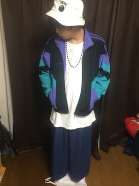 「袴パンツ」｜「アイテム（ナイロンジャケット）」を使った、Yamatoさん（メンズ・170cm）の冬コーディネート