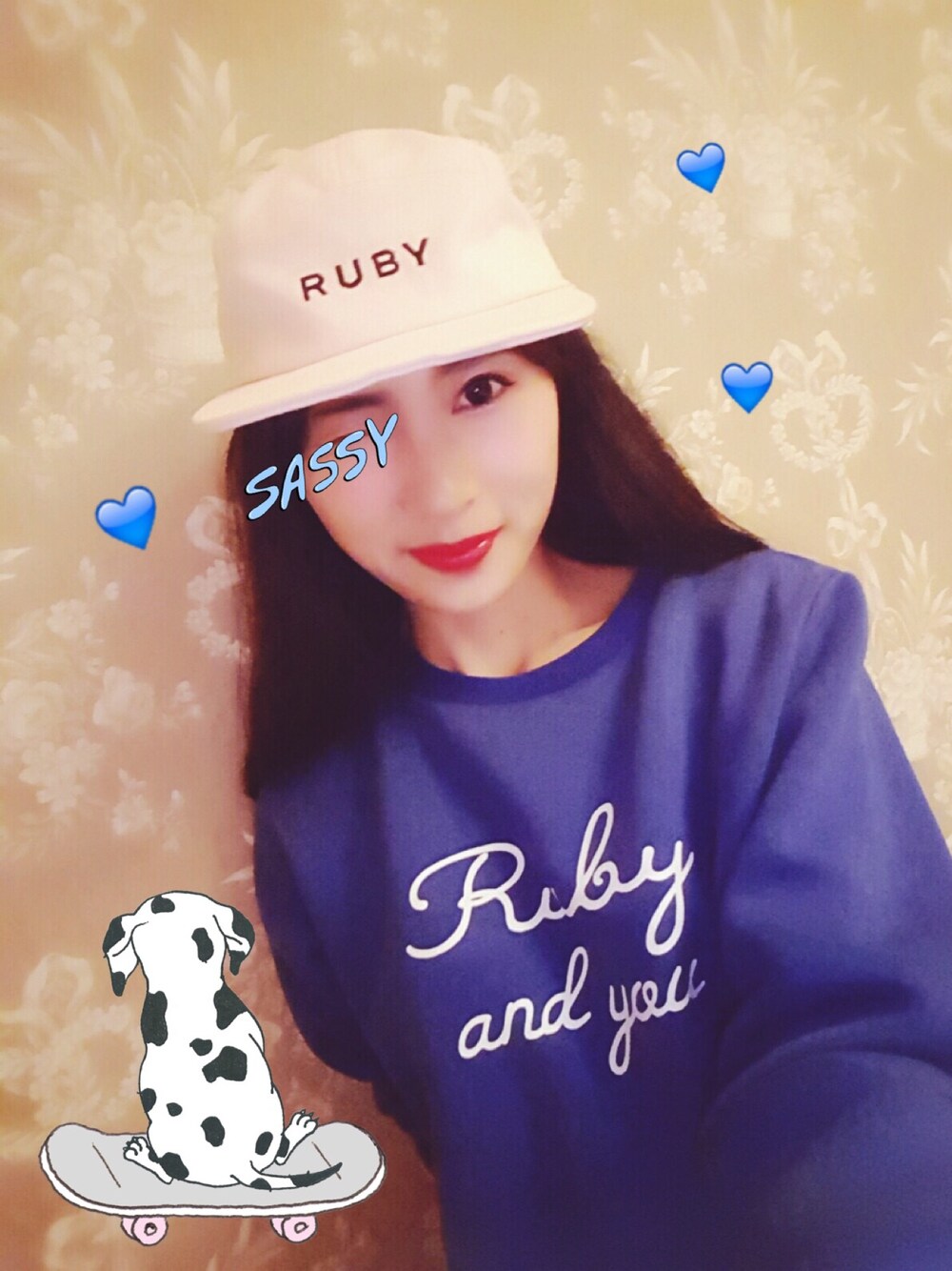 「RUBY AND YOUのロゴCAP（キャップ、ブルー系）」を使った、sowhan_wonさん（レディース・163cm）の夏コーディネートの1枚目の写真