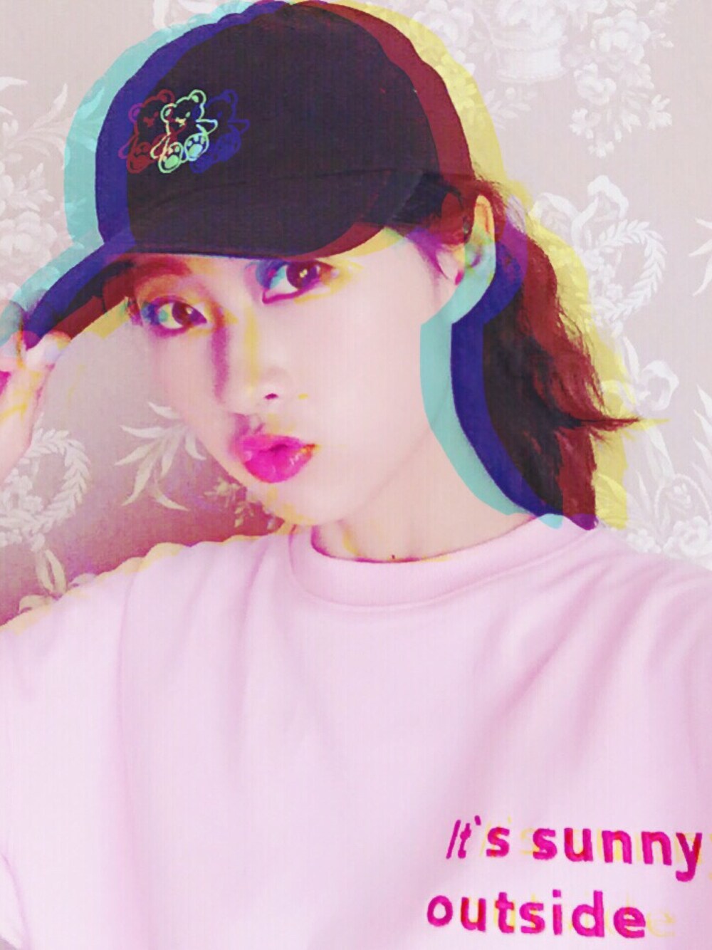 「Candy StripperのLITTLE TEDDY CAP（キャップ、ホワイト系）」を使った、sowhan_wonさん（レディース・163cm）の夏コーディネートの1枚目の写真