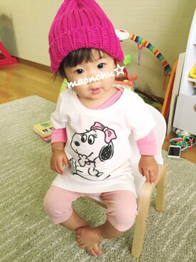 「NET（ネット）のアイテム（帽子）」を使った、maonchu☆さん（キッズ・70cm）の春コーディネート