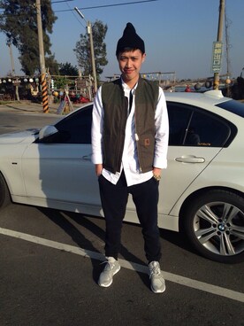 「Carhartt WIP（カーハートダブリューアイピー）のアイテム（ダウンベスト）」を使った、Nick.Cさん（メンズ・180cm）の冬コーディネート