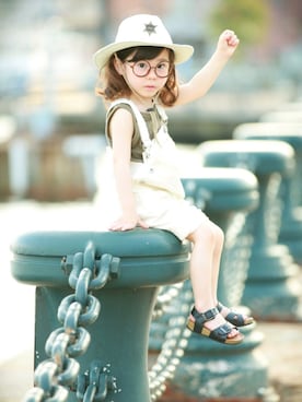 「sense of wonder（センスオブワンダー）のアイテム（オールインワン・サロペット）」を使った、ryuu1o__さん（キッズ・90cm）の夏コーディネート