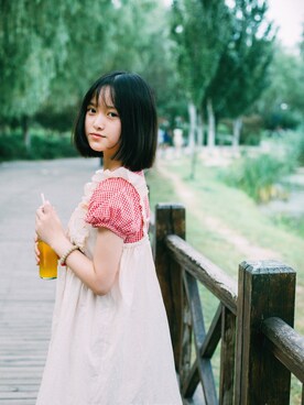 「アイテム（チュニック、レッド系）」を使った、你要叫我金老板さん（レディース・158cm）の秋コーディネート