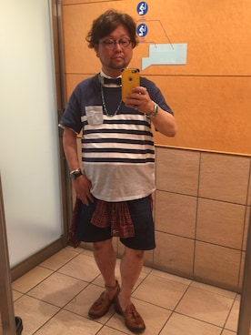 「アイテム（蝶ネクタイ）」を使った、せきさんさん（メンズ・161cm）の夏コーディネート