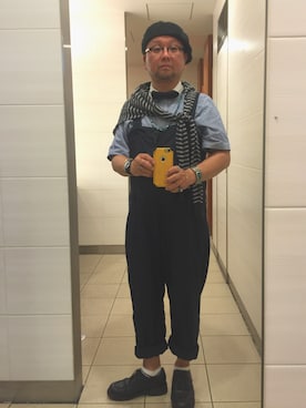 「Engineered Garments（エンジニアードガーメンツ）のアイテム（サロペット/オーバーオール）」を使った、せきさんさん（メンズ・161cm）の夏コーディネート