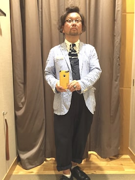 「Engineered Garments（エンジニアードガーメンツ）のアイテム（サロペット/オーバーオール）」を使った、せきさんさん（メンズ・161cm）の秋コーディネート