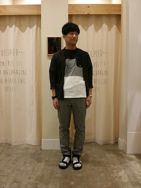 「coenスタッフスタイリング」｜「アイテム（レッグウェア）」を使った、coen のもとさん（メンズ・171cm）の春コーディネート