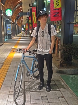 「アイテム（その他、ブルー系）」を使った、TICK-TOCKAirlineさん（メンズ・168cm）の夏コーディネート