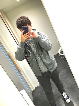「EDWIN（エドウィン）のアイテム（ナイロンジャケット）」を使った、shinさん（メンズ・177cm）の冬コーディネート