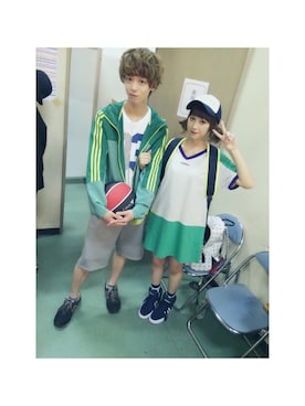 「アディダスネオのアイテム（ワンピース、グリーン系）」を使った、松本鈴香さん（レディース・153cm）の春コーディネート