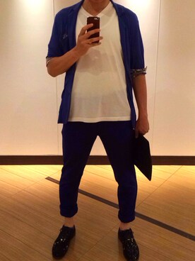 「YEVS（イーブス）のアイテム（チノパンツ）」を使った、Hiroshi Matsuuraさん（メンズ・178cm）の秋コーディネート
