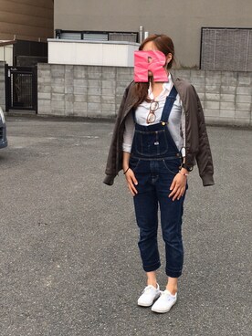 「ROSE BUD（ローズバッド）のアイテム（ナイロンジャケット）」を使った、®️さん（レディース・162cm）の春コーディネート